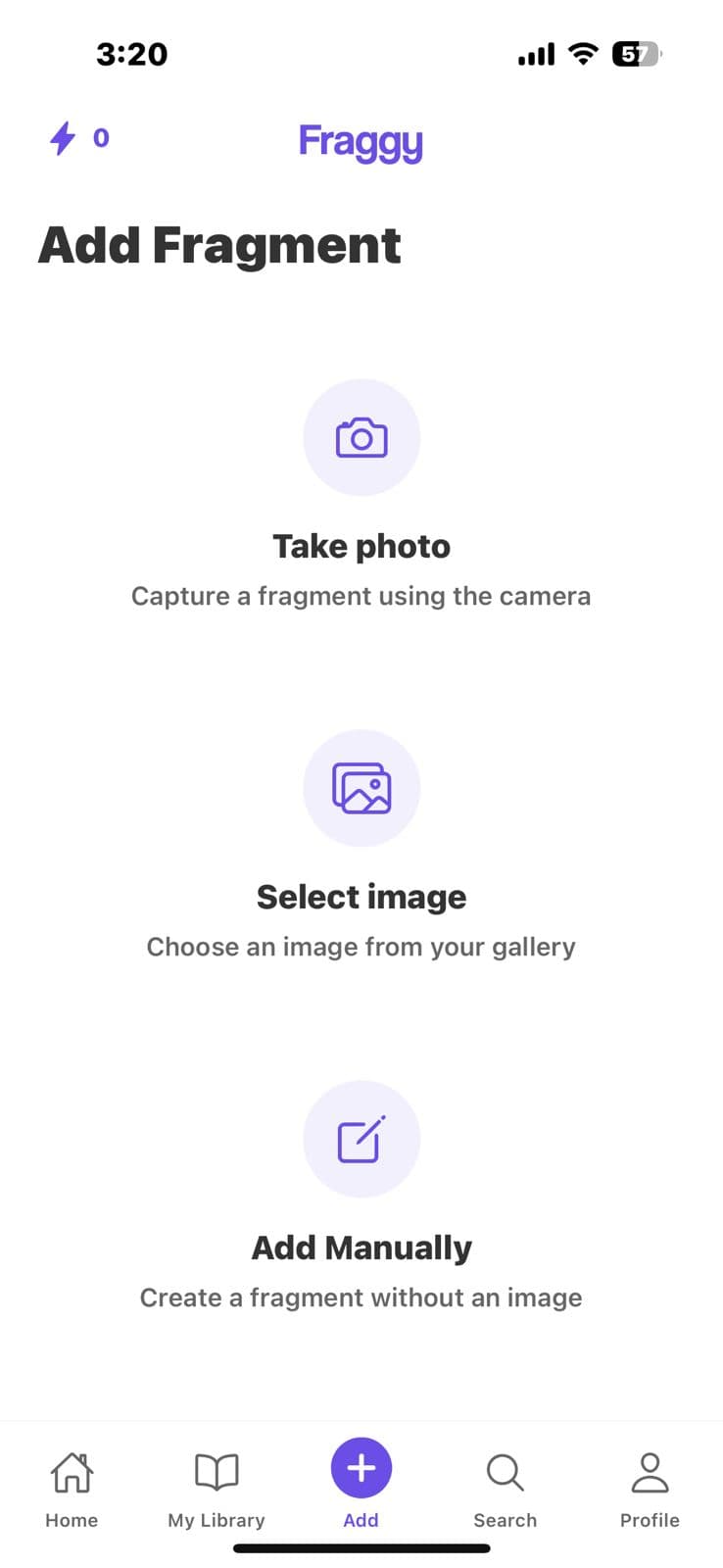 Fraggy Add / Capture screen